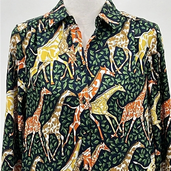 J. Crew Jenny Giraffe Drop Waist Long Sleeve Dress - Size XS (oversized) - Picture 3 of 8